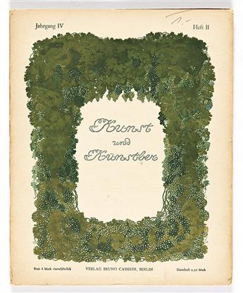 COVERS BY MAX SLEVOGT & OTHERS.  KUNST UND KÜNSTLER. Group of 45 issues. 1905-1930. Each approximately 12¾x10 inches, 32¼x25½ cm. W. Dr